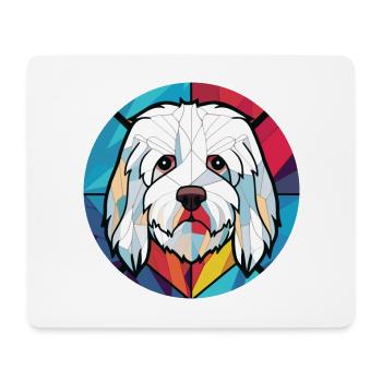 Coton De Tuléar race chien aquarelle illustration - Tapis de souris (format paysage) - blanc - Devant