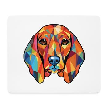 Russe de l’Est coursing chien race chien aquarelle - Tapis de souris (format paysage) - blanc - Devant