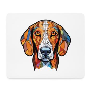 Französischer weißer und schwarzer Jagdhund Rasse Aquarell - Mousepad (Querformat) - Weiß - Vorne
