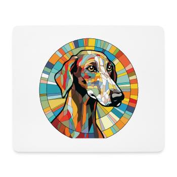 Galgo Español chien race aquarelle Illustration - Tapis de souris (format paysage) - blanc - Devant