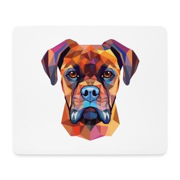 Illustration à l’aquarelle de race de chien Boxer allemand - Tapis de souris (format paysage) - blanc - Devant