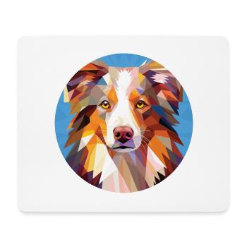 Berger australien chien race coloré aquarelle - Tapis de souris (format paysage) - blanc - Devant