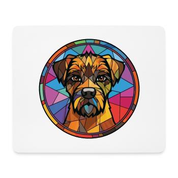 Border Terrier chien race aquarelle Illustration - Tapis de souris (format paysage) - blanc - Devant