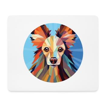 Illustration à l’aquarelle de race de chien à crête chinoise - Tapis de souris (format paysage) - blanc - Devant