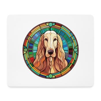 Lévrier afghan race chien illustration à l’aquarelle - Tapis de souris (format paysage) - blanc - Devant