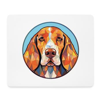 Amerikanisch Englisch Coonhound Hunderasse Aquarell - Mousepad (Querformat) - Weiß - Vorne