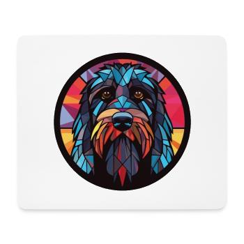 Terrier russe noir chien race verre aquarelle - Tapis de souris (format paysage) - blanc - Devant