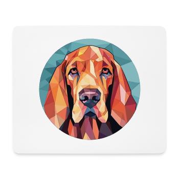 Bluthund Hunderasse Aquarell Glas Illustration - Mousepad (Querformat) - Weiß - Vorne