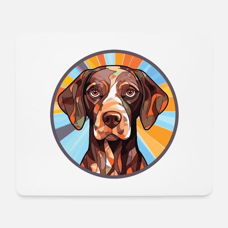 Deutscher Schäferhund Rasse Aquarell Illustration - Mousepad (Querformat) - Weiß