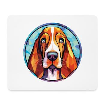 Basset Hound Chien Race Aquarelle Illustration - Tapis de souris (format paysage) - blanc - Devant