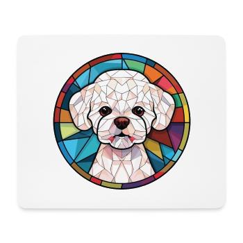 Bichons frisé race de chien Illustration à l’aquarelle - Tapis de souris (format paysage) - blanc - Devant