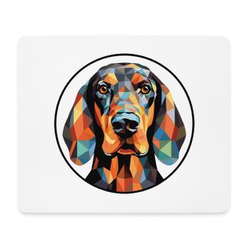Schwarz und Tan Coonhound Hunderasse Aquarellglas - Mousepad (Querformat) - Weiß - Vorne
