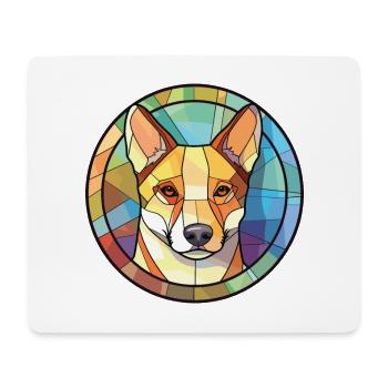 Canaan chien race coloré aquarelle Illustration - Tapis de souris (format paysage) - blanc - Devant