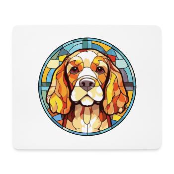 Verre aquarelle de race de chien Retriever enduit plat - Tapis de souris (format paysage) - blanc - Devant