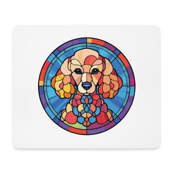 Caniche chien race coloré aquarelle Illustration - Tapis de souris (format paysage) - blanc - Devant