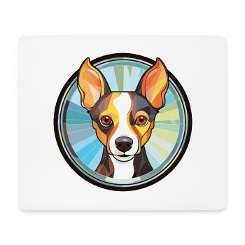 Ratterrier-Hunderasse Aquarell-Illustration - Mousepad (Querformat) - Weiß - Vorne