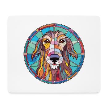 Lévrier écossais chien race aquarelle colorée - Tapis de souris (format paysage) - blanc - Devant