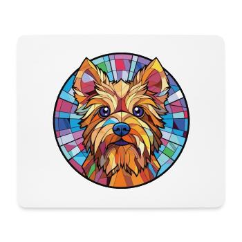 Silky Terrier chien race aquarelle Illustration - Tapis de souris (format paysage) - blanc - Devant