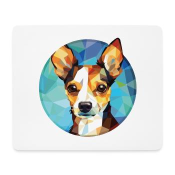 Jouet Fox Terrier chien race aquarelle Illustration - Tapis de souris (format paysage) - blanc - Devant