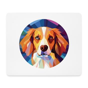 Nederlandse Kooikerhondje Dog Breed Aquarelle - Tapis de souris (format paysage) - blanc - Devant