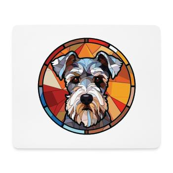 Miniatur Schnauzer Hunderasse buntes Aquarell - Mousepad (Querformat) - Weiß - Vorne