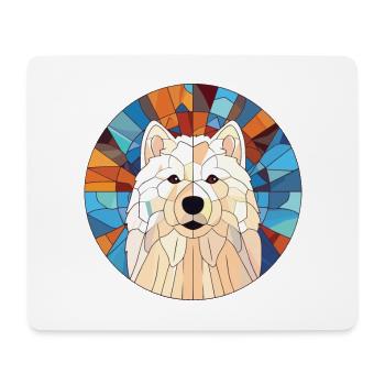 Samojede Hunderasse bunte Aquarell-Illustration - Mousepad (Querformat) - Weiß - Vorne