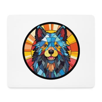 Schipperke Hunderasse Aquarell Glas Illustration - Mousepad (Querformat) - Weiß - Vorne