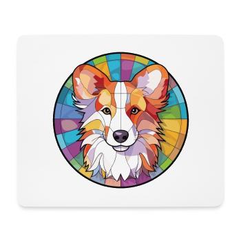 Shetland Berger chien race aquarelle colorée - Tapis de souris (format paysage) - blanc - Devant
