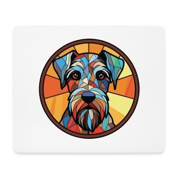 Standard Schnauzer chien race aquarelle colorée - Tapis de souris (format paysage) - blanc - Devant