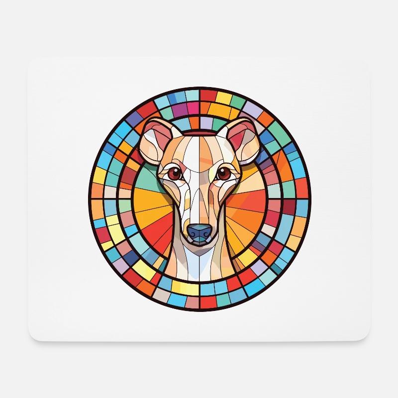 Whippet-Hunderasse Bunte Aquarell-Illustration - Mousepad (Querformat) - Weiß