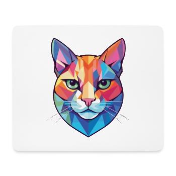 American Shorthair Cat Dessin animé aquarelle coloré - Tapis de souris (format paysage) - blanc - Devant