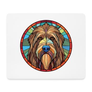 Briard Dog Breed Colorful Watercolor Illustration - Mouse Pad (horizontal) - white - Front