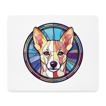 Canaan chien race coloré aquarelle Illustration - Tapis de souris (format paysage) - blanc - Devant