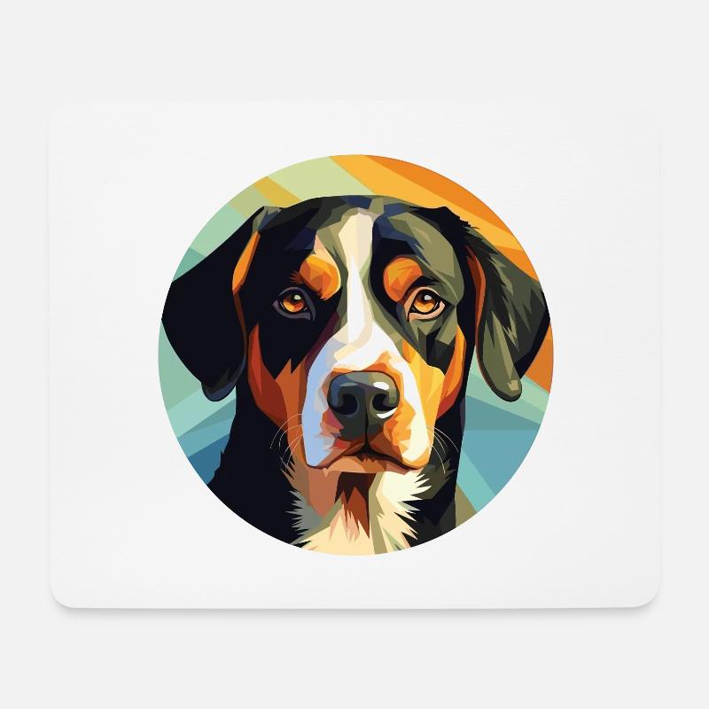 Entlebucher Sennenhund Rasse Buntes Aquarell - Mousepad (Querformat) - Weiß