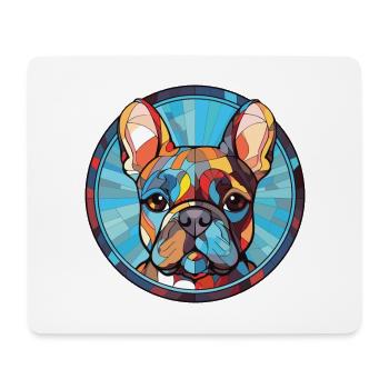 Bouledogue Français chien race aquarelle Illustration - Tapis de souris (format paysage) - blanc - Devant
