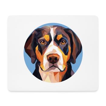 Grand Chien de Montagne Suisse Race Aquarelle Verre - Tapis de souris (format paysage) - blanc - Devant