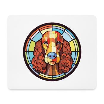 Irish Water Spaniel Dog Breed Colorful Watercolor - Mouse Pad (horizontal) - white - Front