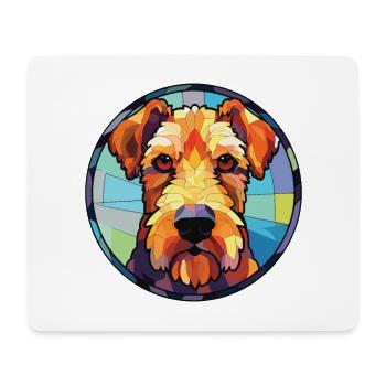 Welsh Terrier Dog Breed Watercolor Illustration - Mouse Pad (horizontal) - white - Front