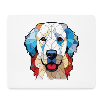 Ungarische Kuvasz-Hunderasse Aquarell-Illustration - Mousepad (Querformat) - Weiß - Vorne