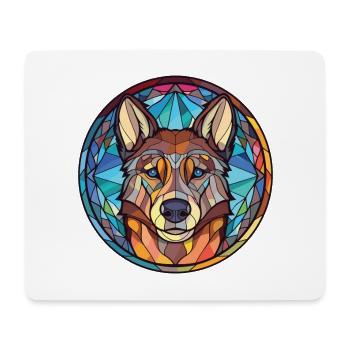 Tamaskan Dog Breed Watercolor Glass Illustration - Mouse Pad (horizontal) - white - Front