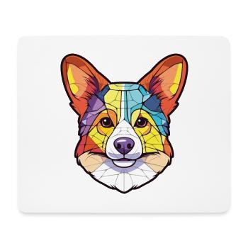 Pembroke Welsh Corgi chien race aquarelle colorée - Tapis de souris (format paysage) - blanc - Devant