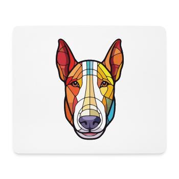Bull Terrier chien race aquarelle Illustration - Tapis de souris (format paysage) - blanc - Devant
