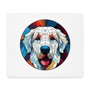 Kuvasz Hunderasse bunte Aquarell-Illustration - Mousepad (Querformat) - Weiß - Vorne