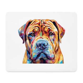 Shar Pei Hunderasse Aquarell Glas Illustration - Mousepad (Querformat) - Weiß - Vorne