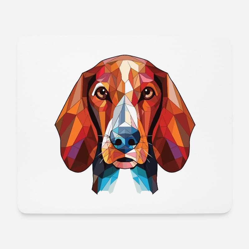 Jugoslawische Jagdhunderasse buntes Aquarell - Mousepad (Querformat) - Weiß