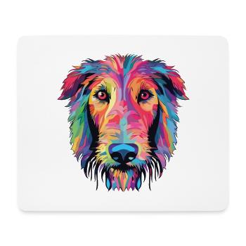 Lévrier écossais chien race aquarelle colorée - Tapis de souris (format paysage) - blanc - Devant