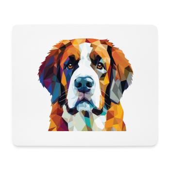 St Bernard Dog Breed Watercolor Glass Illustration - Mouse Pad (horizontal) - white - Front