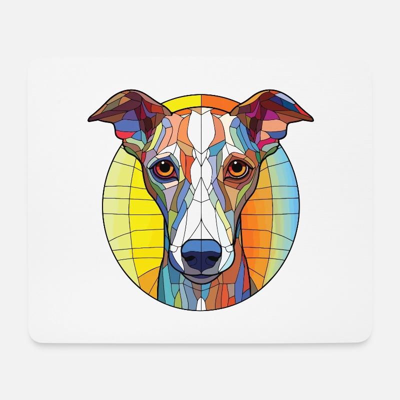 Whippet-Hunderasse Bunte Aquarell-Illustration - Mousepad (Querformat) - Weiß