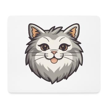 Sibirische Katze Karikatur Aquarell Illustration - Mousepad (Querformat) - Weiß - Vorne