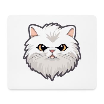 Weiße Langhaar Perserkatze Karikatur Aquarell Kunst - Mousepad (Querformat) - Weiß - Vorne